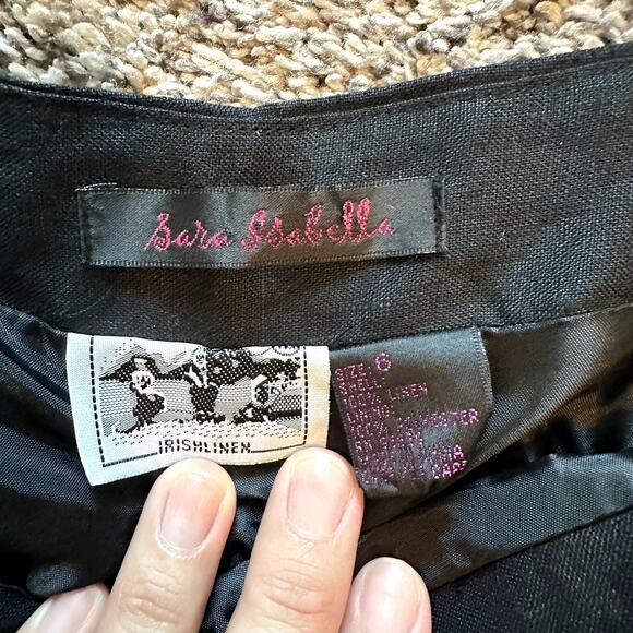 SARA ISABELLA Irish Linen Embroidered Pants Size 6 Art to Wear Eclectic Classic - Picture 10 of 11